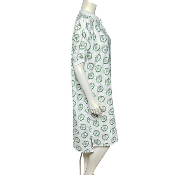 Vintage Boston Celtics All-Over Print Polo Dress Nightshirt USA Cotton L 90s - Picture 5 of 16